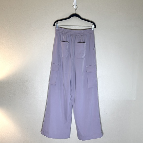Papermoon Wide Leg Cargo Pants Lavender Side Pockets Womens Size Large - Picture 6 of 13